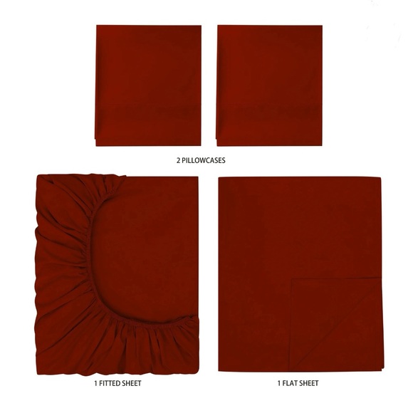 Soft Microfiber Sheet Set 4 Piece QueenRed New By MainStays - Picture 3 of 4